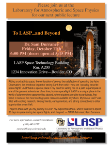 To LASP...and Beyond Please join us at the