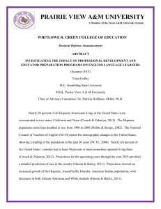 PRAIRIE VIEW A&amp;M UNIVERSITY  WHITLOWE R. GREEN COLLEGE OF EDUCATION