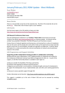 January/February 2011 RDM Update - West Midlands Sue Blake  News Stories