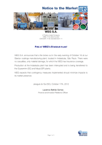 Notice to the Market WEG S.A.  F