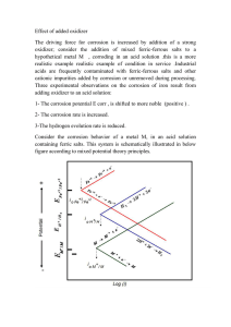 Oxidizer Effect on Metal Corrosion in Acid Solution