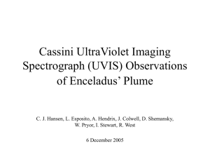 Cassini UltraViolet Imaging Spectrograph (UVIS) Observations of Enceladus’ Plume