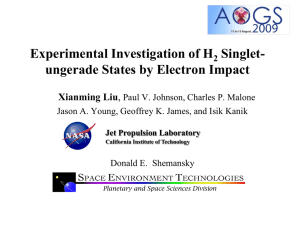 Experimental Investigation of H Singlet- ungerade States by Electron Impact Xianming Liu