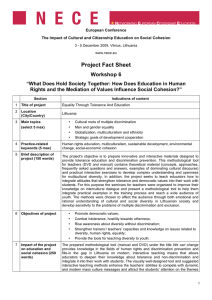 Project Fact Sheet Workshop 6