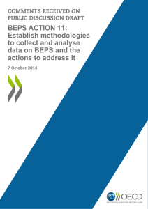 BEPS ACTION 11: Establish methodologies to collect and analyse
