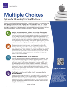Multiple Choices Options for Measuring Teaching Effectiveness EDUCATION