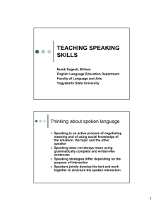 TEACHING SPEAKING SKILLS