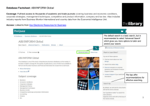 Database Factsheet: