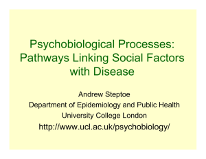 Psychobiological Processes: Pathways Linking Social Factors with Disease