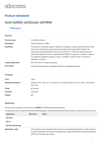 Anti-GABA antibody ab9446 Product datasheet 1 References Overview