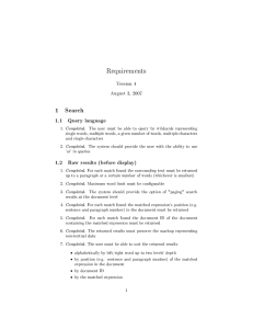 Requirements 1 Search Version 4 August 3, 2007