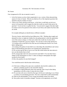 Economics 382: The Economics of Crime Mr. Easton