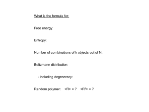 What is the formula for:  Free energy: Entropy: