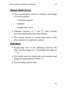 Steady-State Errors in Control Systems