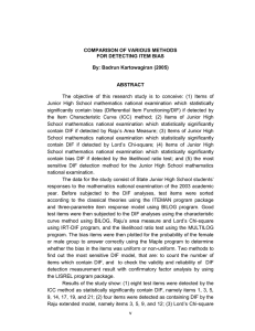The  objective  of  this  research ... Junior  High  School  mathematics  national ... COMPARISON OF VARIOUS METHODS