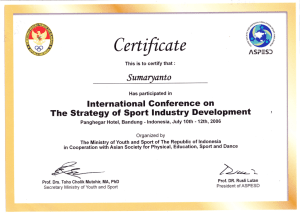Certiftcate lnternational lndustry of