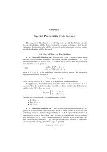 Special Probability Distributions