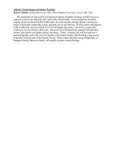 Atlantic Coastal Impacts of Global Warming Robert Cahalan