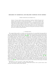 REMARKS ON OLDROYD-B AND RELATED COMPLEX FLUID MODELS