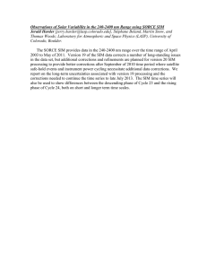 Observations of Solar Variability in the 240-2400 nm Range using... Jerald Harder Colorado, Boulder.
