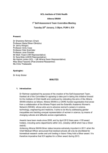 UCL-Institute of Child Health Athena SWAN 1 Self-Assessment Team Committee Meeting