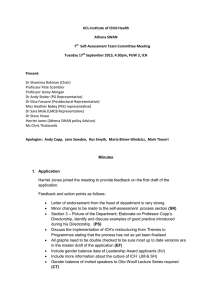 UCL-Institute of Child Health Athena SWAN 7 Self-Assessment Team Committee Meeting