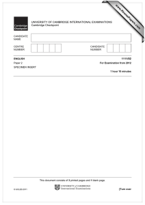 www.XtremePapers.com UNIVERSITY OF CAMBRIDGE INTERNATIONAL EXAMINATIONS Cambridge Checkpoint