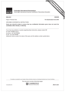 www.XtremePapers.com Cambridge International Examinations 0610/05 Cambridge International General Certifi cate of Secondary Education