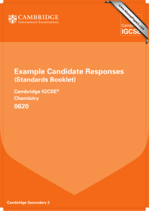 IGCSE Chemistry: Example Candidate Responses (Standards)