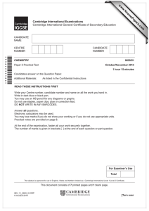 *3364232586* www.XtremePapers.com Cambridge International Examinations Cambridge International General Certifi cate of Secondary Education