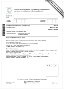 Cambridge IGCSE Mathematics Exam Paper 0607/41