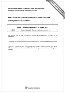 Cambridge IGCSE Co-ordinated Sciences Syllabus 2023-2024