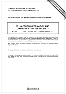 9713 APPLIED INFORMATION AND COMMUNICATION TECHNOLOGY