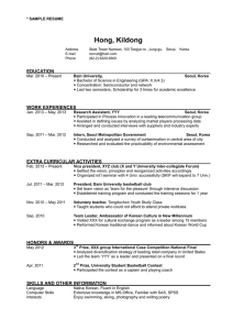 Kildong Hong - Engineering Resume | Bain University
