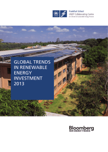 GLOBAL TRENDS IN RENEWABLE ENERGY INVESTMENT