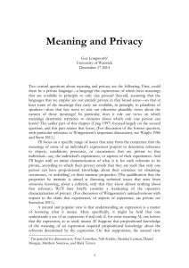 Meaning and Privacy
