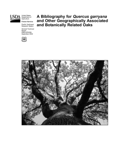Quercus garryana and Other Geographically Associated and Botanically Related Oaks