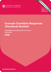 Cambridge A Level Economics: Candidate Response Standards