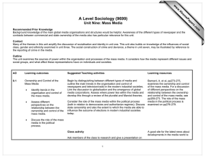 A Level Sociology: Mass Media - Ownership, Content, Audience