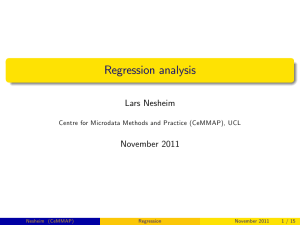 Regression analysis Lars Nesheim November 2011