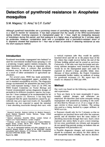 Detection of pyrethroid resistance Anopheles mosquitos in
