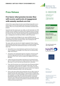 Press Release Few know what pension income they
