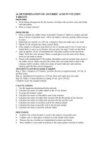 Vitamin C Analysis: Ascorbic Acid Titration Protocol