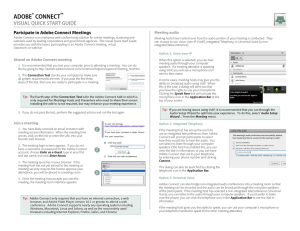 ADOBE CONNECT VISUAL QUICK START GUIDE ®