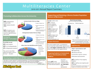 Multiliteracies Center 2010-2011 Annual Report Summary Promoting Collaboration Across the University