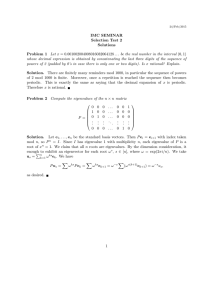 IMC SEMINAR Selection Test 2 Solutions