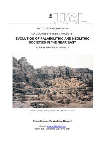EVOLUTION OF PALAEOLITHIC AND NEOLITHIC SOCIETIES IN THE NEAR EAST