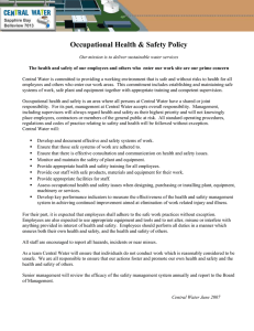 Occupational Health &amp; Safety Policy