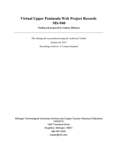 Virtual Upper Peninsula Web Project Records MS-940