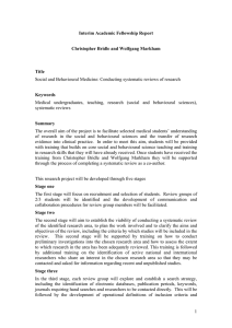 Interim Academic Fellowship Report  Christopher Bridle and Wolfgang Markham Title